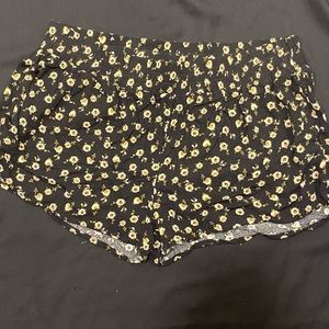 New black floral shorts